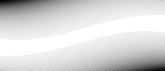 Fototapete - Abstract art background waves with dots. Halftone effect with dots.