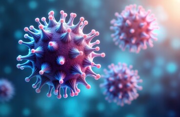 Poster - Microscopic view of nanocarriers. Nanotechnology delivers anti inflammatory therapy. Medical science innovation. Biomedical research. Cellular inflammation treatment. Molecular medicine.