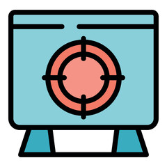 Poster - Computer screen displaying target icon, symbolizing online marketing and customer targeting in digital business strategies