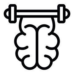 Poster - Brain effortlessly lifting a barbell, symbolizing mental power, resilience, and cognitive fitness