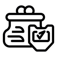 Poster - Secure wallet with shield and checkmark, representing financial safety and protection