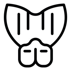 Poster - Simple black and white swimfins icon, ideal for representing diving, snorkeling, and other water sports activities