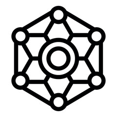 Poster - Hexagonal network icon representing a secure and decentralized system with interconnected nodes, symbolizing data flow and blockchain technology