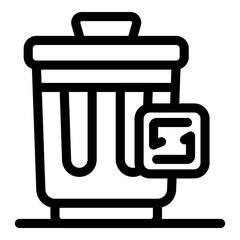 Poster - Recycling bin with recycling symbol, promoting waste sorting and circular economy practices for environmental sustainability