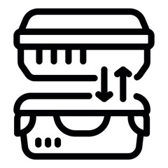 Poster - Lunchbox stacking system ensuring easy storage and transportation, keeping meals fresh and preventing spills