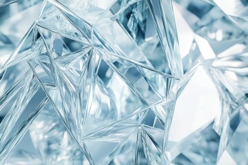 Poster - Abstract ice-like crystals reflecting light in a geometric pattern.