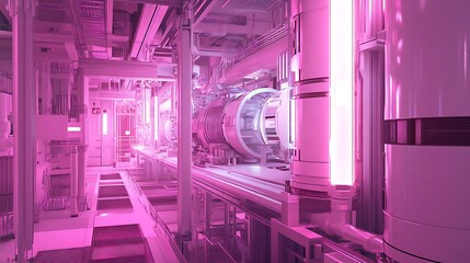 Poster - a futuristic physics lab with digital interfaces for exploring the properties of exotic matter and h