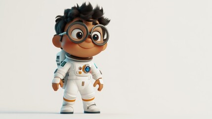 Poster - A cheerful cartoon character in a space suit, embodying the spirit of exploration.