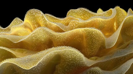 Aufkleber - A close-up view of textured, wavy structures resembling organic forms in a vibrant color palette.