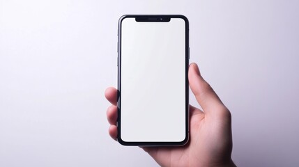 Poster - Blank Smartphone Screen in Hand, Mockup for App Presentation