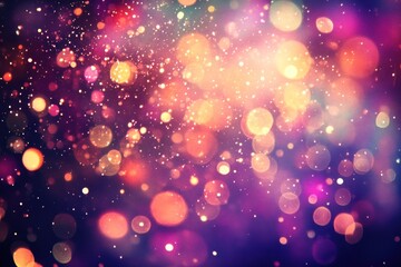 Poster - A colorful, blurred background with bright bokeh lights creating a dreamy atmosphere.