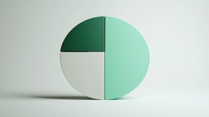 Poster - A minimalist pie chart divided into sections, representing data visually.