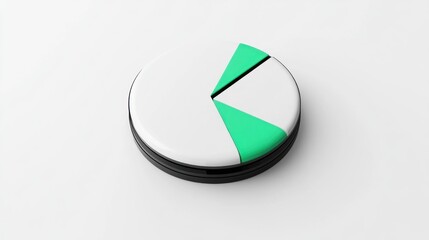 Poster - A circular object with a green segment indicating a portion of a whole.