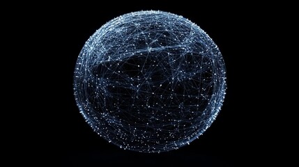 Poster - A futuristic representation of a digital sphere, showcasing interconnected nodes and networks that symbolize technology and communication.
