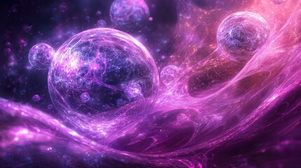 Aufkleber - A vibrant abstract representation of cosmic elements and energy in a colorful universe.
