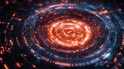 Poster - A mesmerizing digital representation of an abstract energy vortex, featuring bright orange and blue patterns that evoke a sense of motion and dynamism.