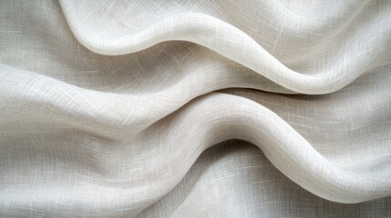 Aufkleber - A close-up view of soft, flowing beige fabric with gentle folds and textures.