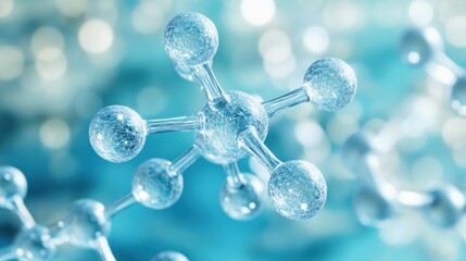 Poster - Close-up of molecular structure showcasing interconnected atoms in a scientific context.
