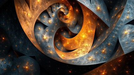 Poster - A stunning abstract spiral design featuring vibrant colors and star-like elements, perfect for backgrounds, art projects, and creative designs.