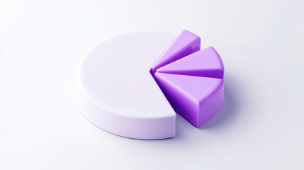 Aufkleber - A stylized pie chart with a purple segment removed, representing data visualization.