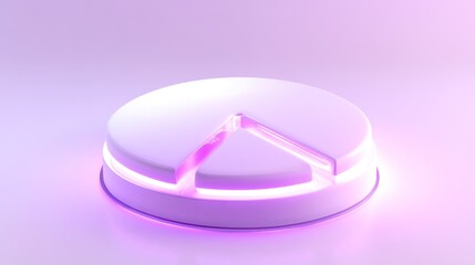 Leinwandbilder - A sleek, modern device with a triangular cutout, illuminated by soft purple light.