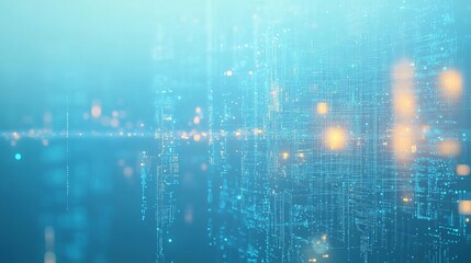 Poster - A stunning digital landscape showcasing abstract data streams and bright lights. Perfect for conveying concepts of innovation and modern technology.