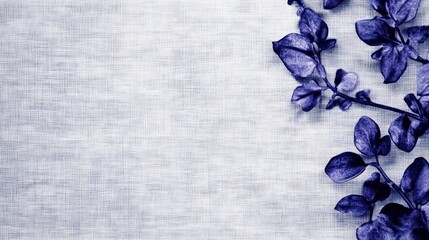 Poster - A serene arrangement of blue leaves on a textured background.