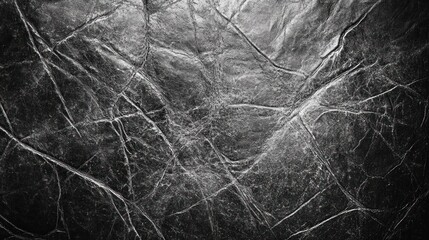Poster - A textured black and white surface resembling crumpled material.