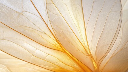Poster - A close-up view of delicate, translucent petals with warm light illuminating their intricate veins.