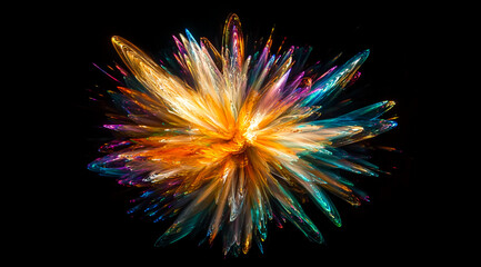 Poster - Colorful explosion of light and textures creating an abstract art piece with vibrant hues