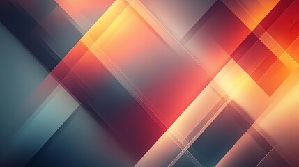 Poster - An abstract composition featuring vibrant geometric shapes in a blend of colors, creating a dynamic and visually captivating design for various uses.
