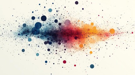 Poster - An abstract composition featuring vibrant splashes of color and dynamic shapes creating a sense of movement and energy for artistic projects.