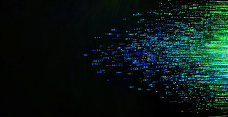 Aufkleber - Visual representation of digital data flowing through space at night