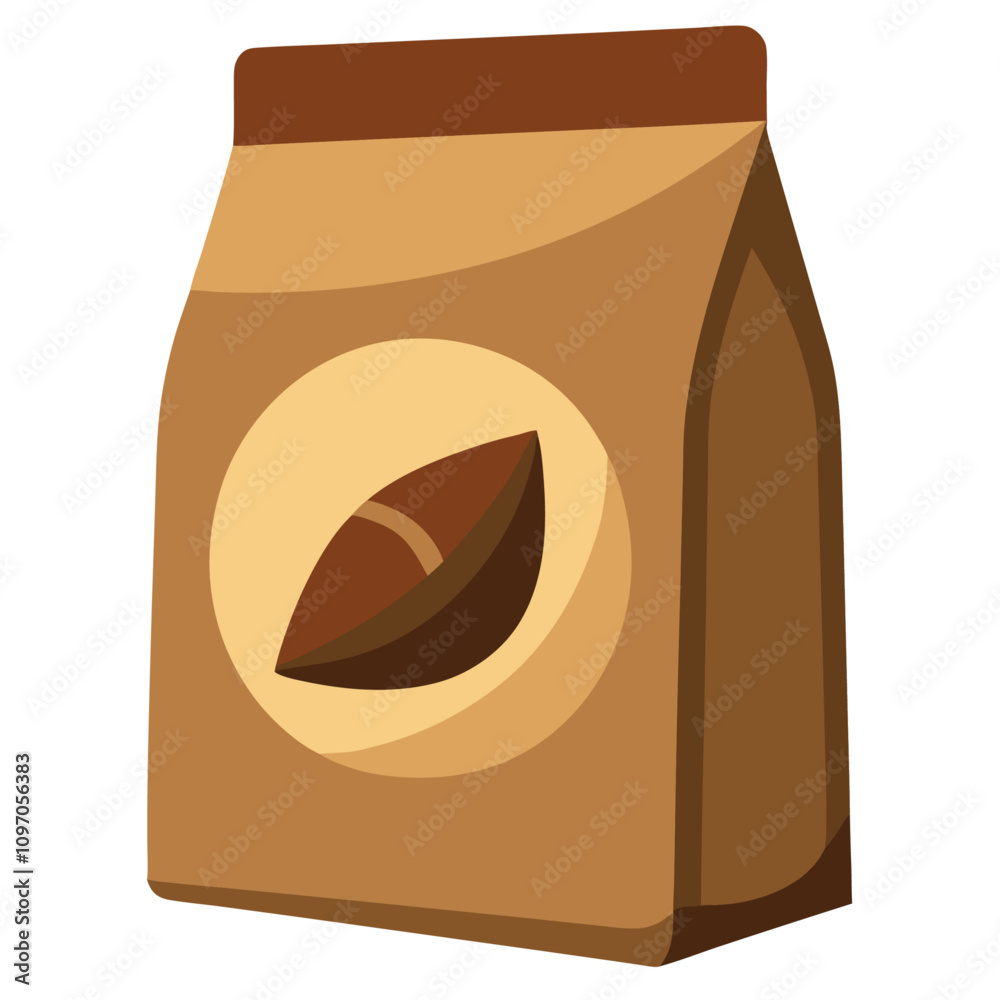 cocoa powder in a bag clipart cartoon Illustration drawing Stock Vector ...