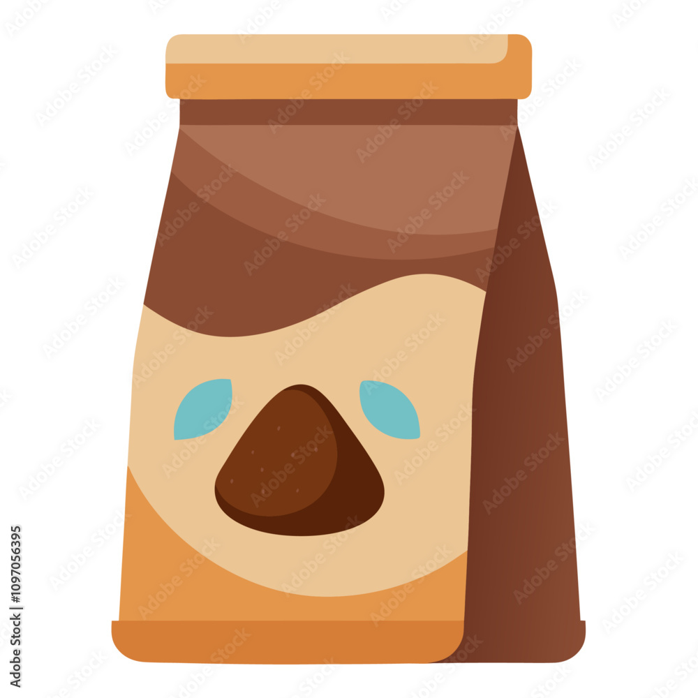 cocoa powder in a bag clipart cartoon Illustration drawing Stock Vector ...