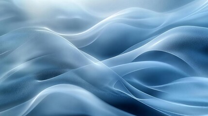 Poster - An abstract representation of flowing waves in soft blue tones, evoking a serene and tranquil atmosphere, ideal for calming backgrounds and creative projects.