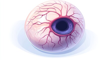 Aufkleber - A stylized illustration of an eye with visible veins and a dark pupil.