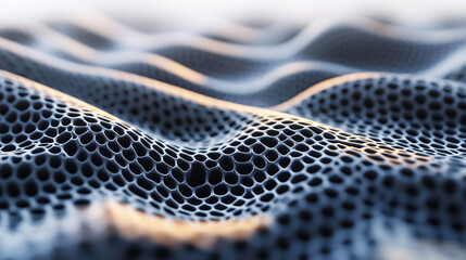 Leinwandbilder - Futuristic material with honeycomb structure creating abstract waves for technological background