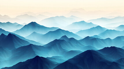 Aufkleber - Stunning blue mountain landscape fading into the distance, creating a serene and peaceful atmosphere