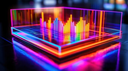 Aufkleber - A vibrant 3D data visualization with colorful bars representing statistical information.