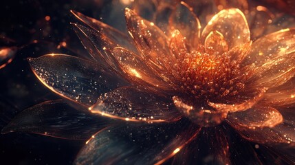 Poster - A shimmering, intricate flower with sparkling details, evoking beauty and elegance.