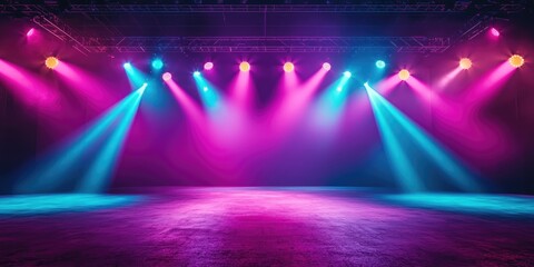 Leinwandbilder - A concert venue filled with beams of colorful laser lights moving to the rhythm of music, representing the excitement of live performances