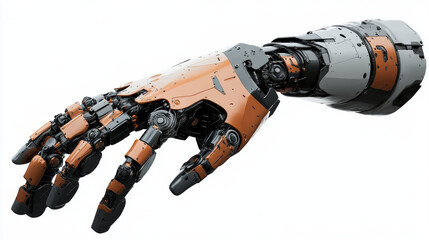 Poster - Robot arms, like those used in factories, are shown.  These mechanical arms are isolated against a white background in a realistic illustration.