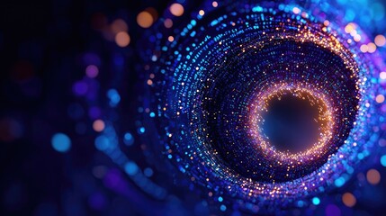 Fototapete - Abstract Cosmic Swirl of Light and Colorful Particles