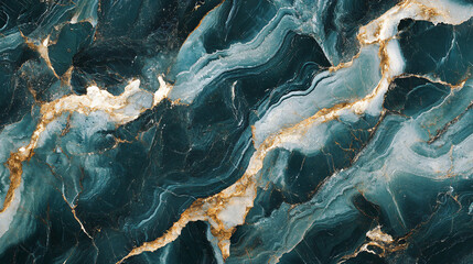 Aufkleber - Elegant and luxurious green marble with golden veins, ideal for high-end design projects