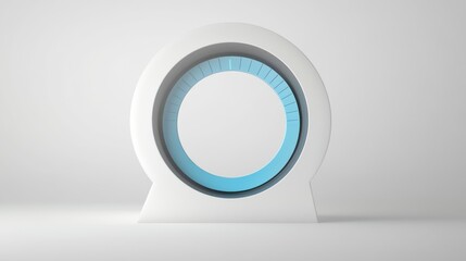Aufkleber - A sleek, modern device with a circular design and a blue interior, possibly a futuristic gadget.