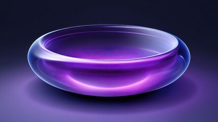 Aufkleber - A sleek, translucent bowl with a gradient of purple hues, set against a dark background.