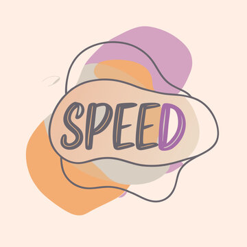 sticker design of SPEED white background
