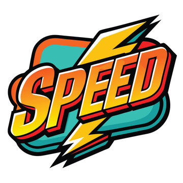 sticker design of SPEED white background