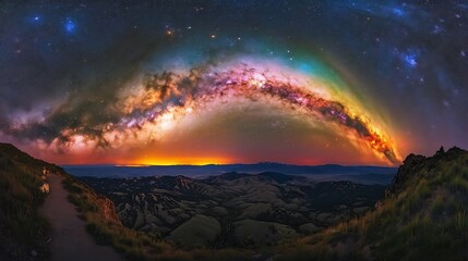 Milky way galaxy with vivid colors